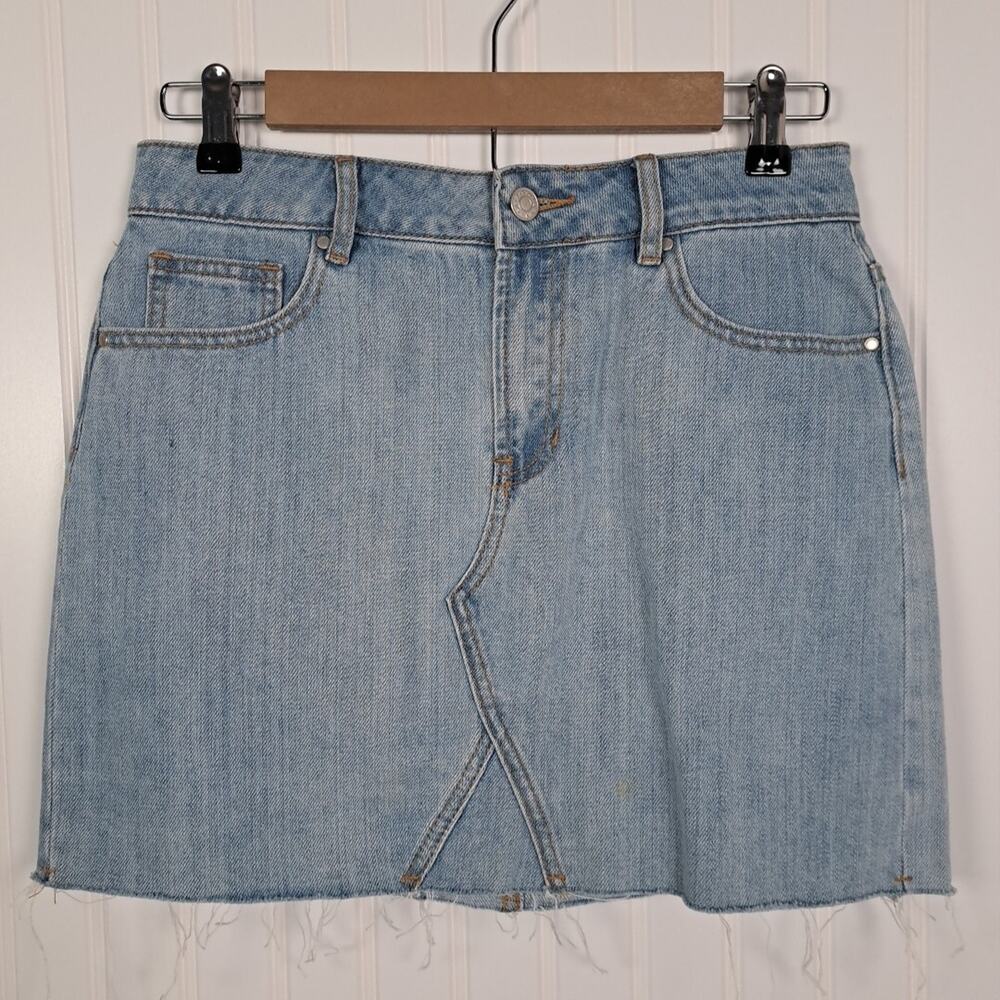 PacSun Denim Jean Mini Skirt Womens 26 Blue 100% Cotton Button Zipper Pockets
